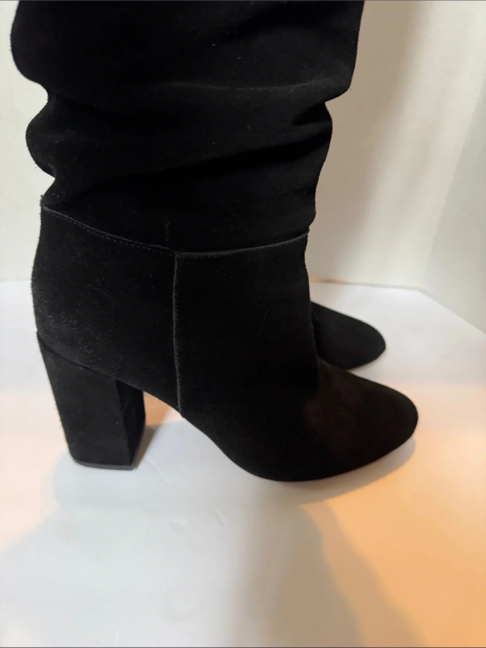 Steve Madden Black Knee high Suede Block Heel Boots